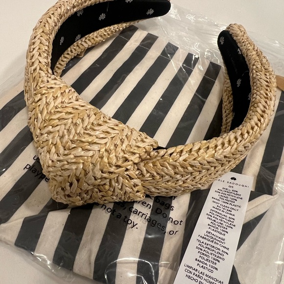Lele sadoughi raffia knotted headband natural NWT - Picture 8 of 8